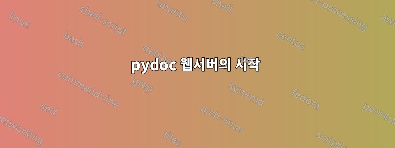 pydoc 웹서버의 시작