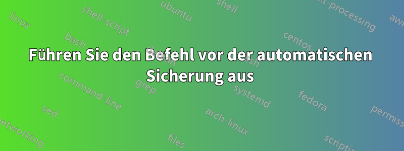 Führen Sie den Befehl vor der automatischen Sicherung aus