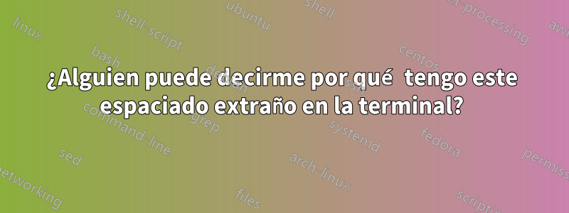 ¿Alguien puede decirme por qué tengo este espaciado extraño en la terminal?