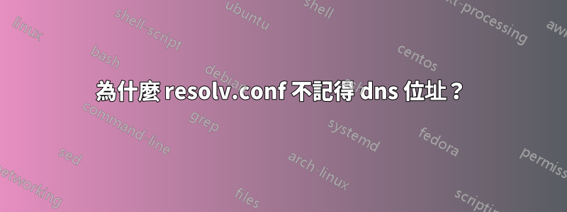 為什麼 resolv.conf 不記得 dns 位址？