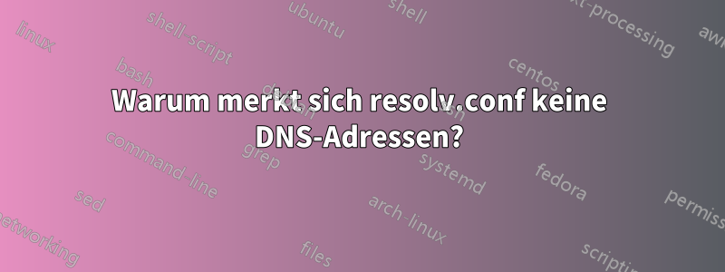 Warum merkt sich resolv.conf keine DNS-Adressen?