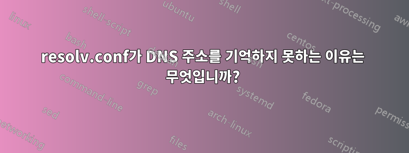 resolv.conf가 DNS 주소를 기억하지 못하는 이유는 무엇입니까?