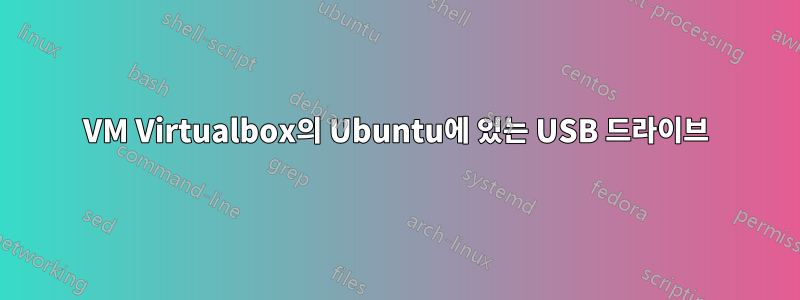 VM Virtualbox의 Ubuntu에 있는 USB 드라이브