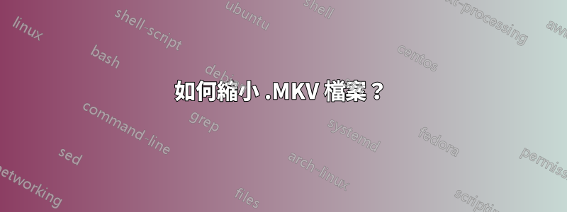 如何縮小 .MKV 檔案？