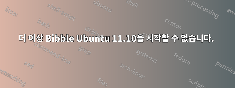 더 이상 Bibble Ubuntu 11.10을 시작할 수 없습니다.