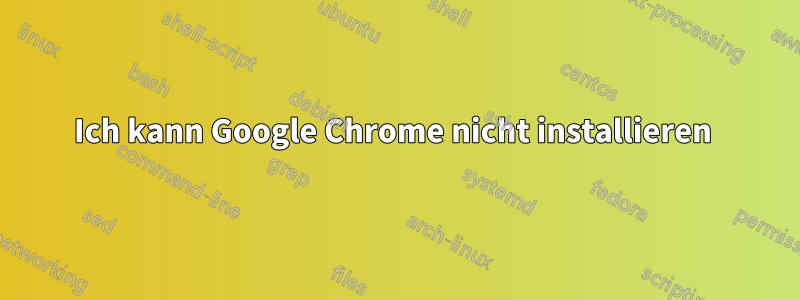 Ich kann Google Chrome nicht installieren 