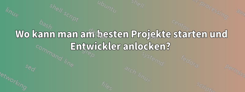 Wo kann man am besten Projekte starten und Entwickler anlocken? 