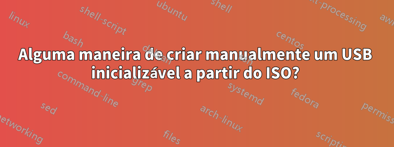 Alguma maneira de criar manualmente um USB inicializável a partir do ISO?