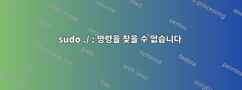 sudo ./ : 명령을 찾을 수 없습니다