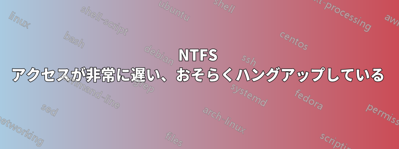 NTFS アクセスが非常に遅い、おそらくハングアップしている