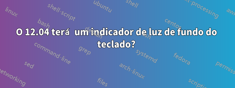 O 12.04 terá um indicador de luz de fundo do teclado?