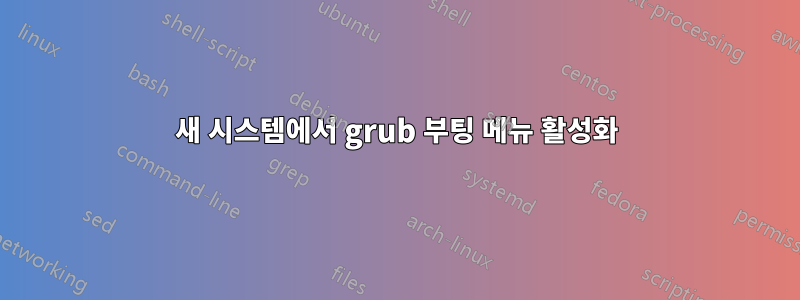 새 시스템에서 grub 부팅 메뉴 활성화