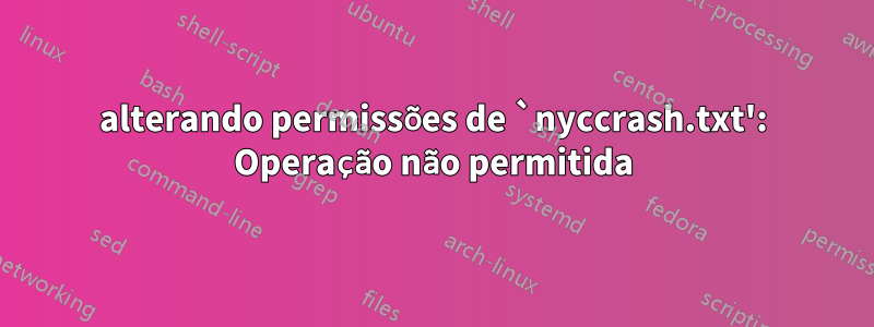 alterando permissões de `nyccrash.txt': Operação não permitida