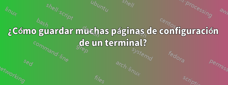 ¿Cómo guardar muchas páginas de configuración de un terminal?