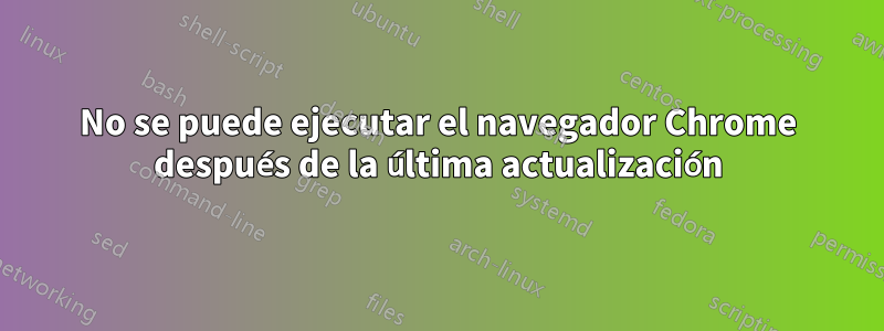 No se puede ejecutar el navegador Chrome después de la última actualización