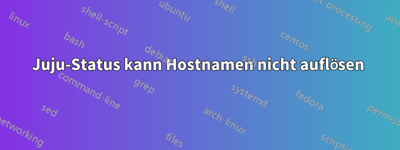 Juju-Status kann Hostnamen nicht auflösen