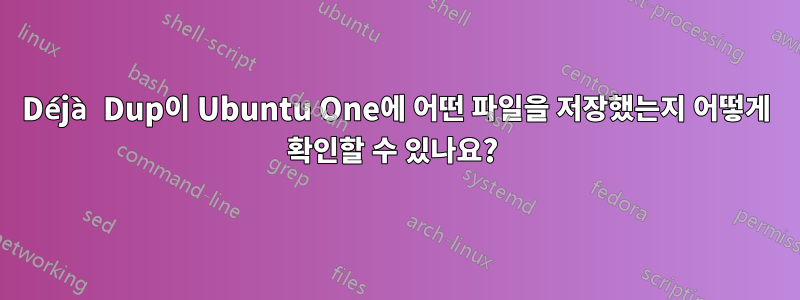 Déjà Dup이 Ubuntu One에 어떤 파일을 저장했는지 어떻게 확인할 수 있나요? 