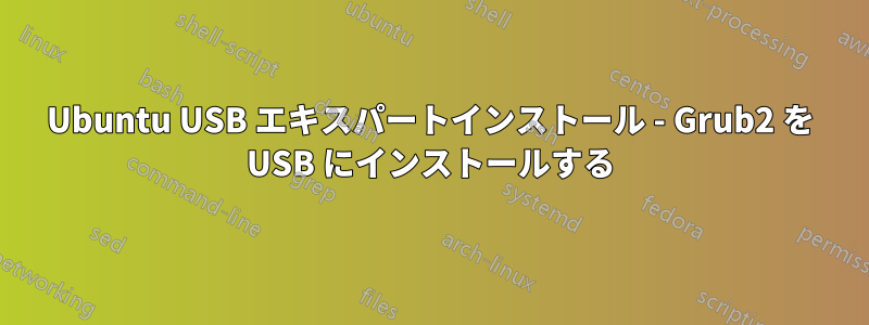 Ubuntu USB エキスパートインストール - Grub2 を USB にインストールする