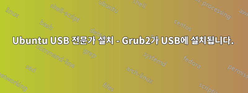 Ubuntu USB 전문가 설치 - Grub2가 USB에 설치됩니다.