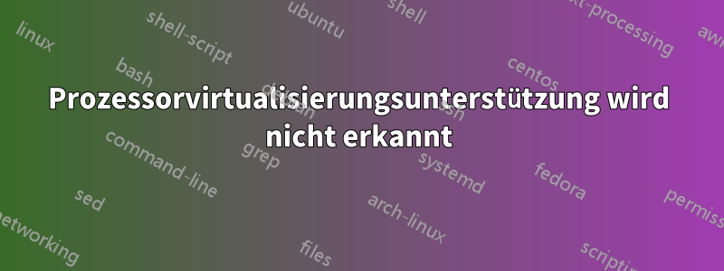 Prozessorvirtualisierungsunterstützung wird nicht erkannt