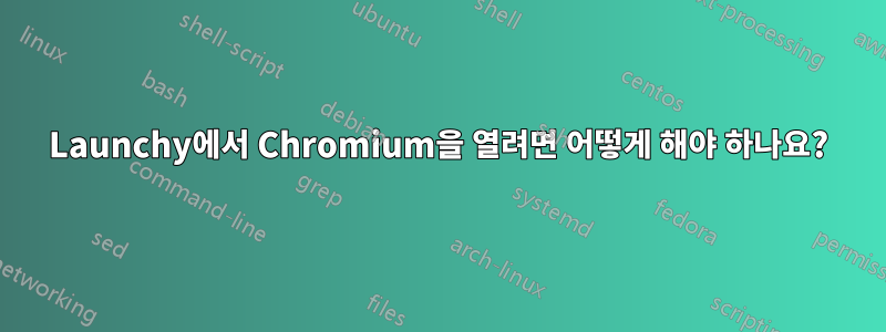 Launchy에서 Chromium을 열려면 어떻게 해야 하나요?