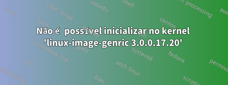 Não é possível inicializar no kernel 'linux-image-genric 3.0.0.17.20'