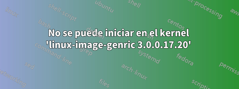 No se puede iniciar en el kernel 'linux-image-genric 3.0.0.17.20'