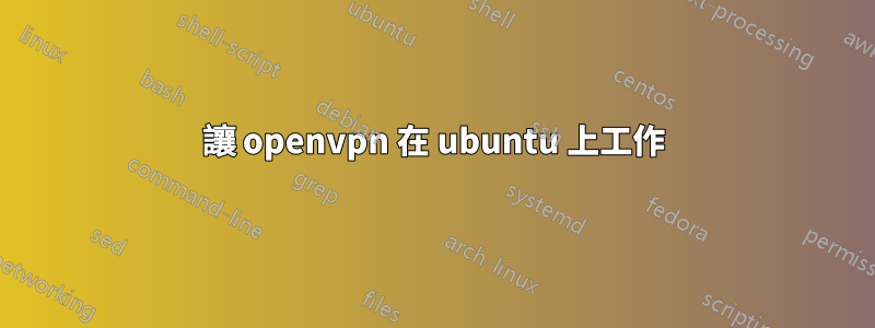 讓 openvpn 在 ubuntu 上工作