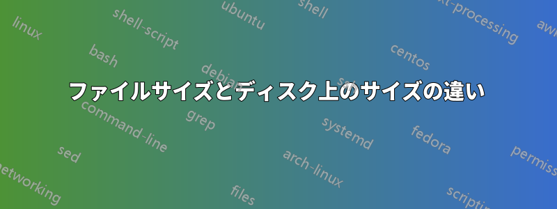 ファイルサイズとディスク上のサイズの違い