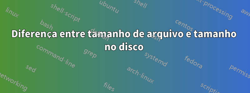 Diferença entre tamanho de arquivo e tamanho no disco