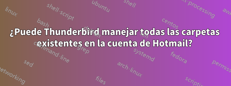 ¿Puede Thunderbird manejar todas las carpetas existentes en la cuenta de Hotmail?