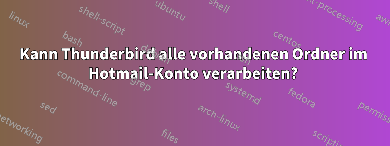 Kann Thunderbird alle vorhandenen Ordner im Hotmail-Konto verarbeiten?