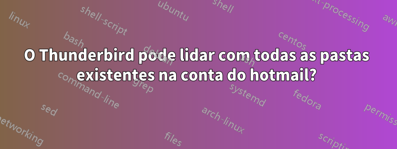 O Thunderbird pode lidar com todas as pastas existentes na conta do hotmail?