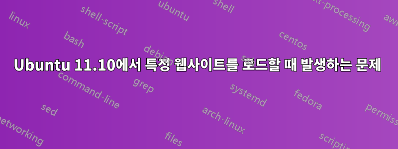 Ubuntu 11.10에서 특정 웹사이트를 로드할 때 발생하는 문제