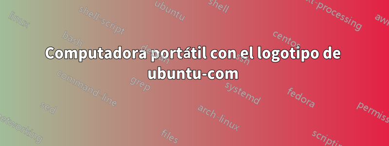 Computadora portátil con el logotipo de ubuntu-com