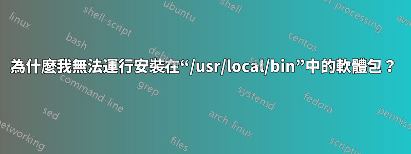 為什麼我無法運行安裝在“/usr/local/bin”中的軟體包？