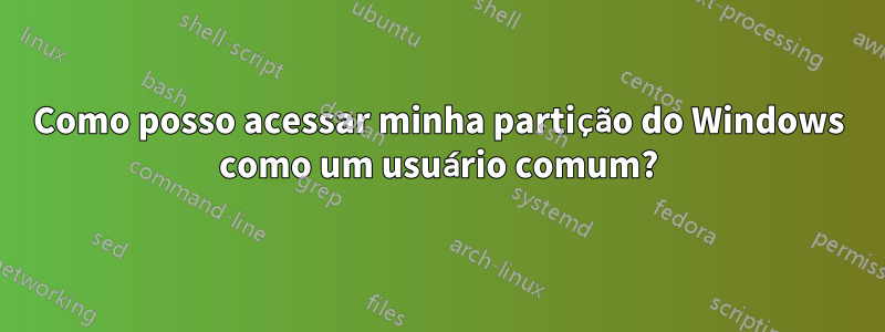 Como posso acessar minha partição do Windows como um usuário comum?