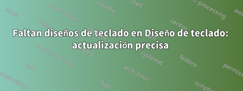 Faltan diseños de teclado en Diseño de teclado: actualización precisa