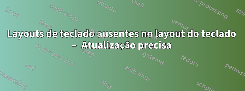 Layouts de teclado ausentes no layout do teclado – Atualização precisa