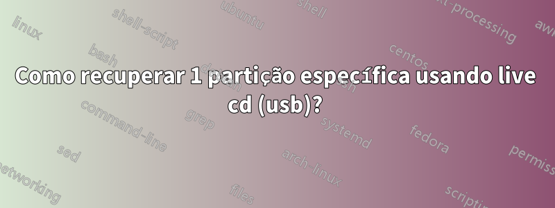 Como recuperar 1 partição específica usando live cd (usb)?