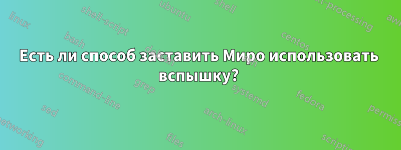 Есть ли способ заставить Миро использовать вспышку?