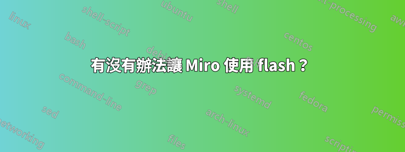 有沒有辦法讓 Miro 使用 flash？