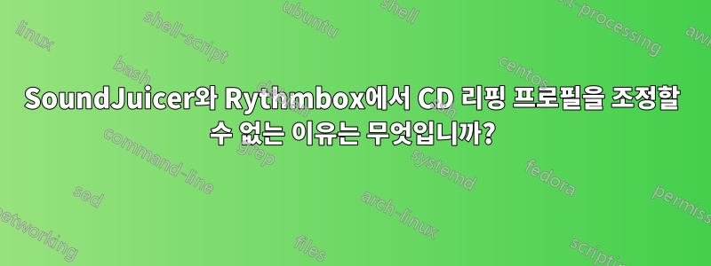 SoundJuicer와 Rythmbox에서 CD 리핑 프로필을 조정할 수 없는 이유는 무엇입니까?