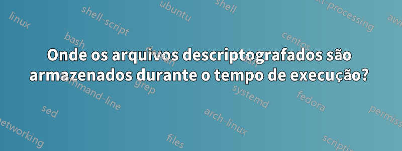 Onde os arquivos descriptografados são armazenados durante o tempo de execução?