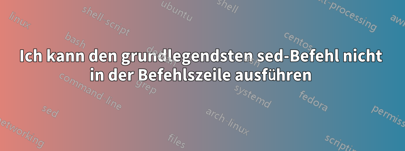 Ich kann den grundlegendsten sed-Befehl nicht in der Befehlszeile ausführen