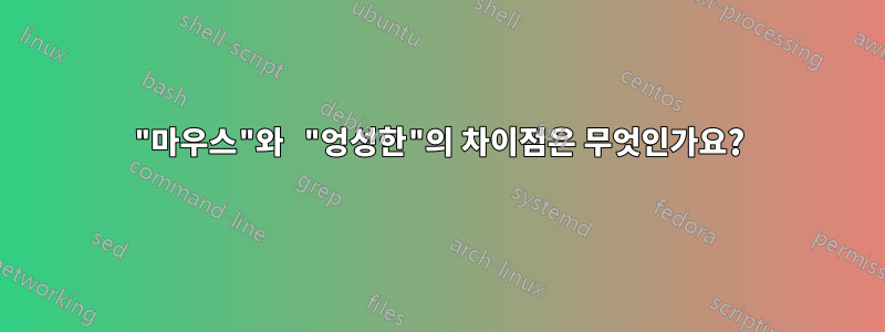 "마우스"와 "엉성한"의 차이점은 무엇인가요?