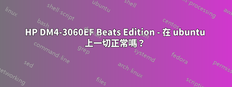 HP DM4-3060EF Beats Edition - 在 ubuntu 上一切正常嗎？