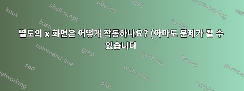 별도의 x 화면은 어떻게 작동하나요? (아마도 문제가 될 수 있습니다)