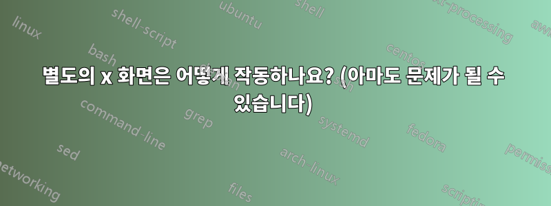 별도의 x 화면은 어떻게 작동하나요? (아마도 문제가 될 수 있습니다)