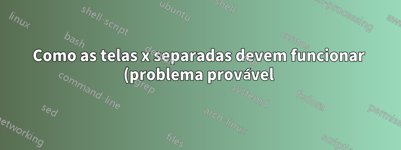 Como as telas x separadas devem funcionar (problema provável)